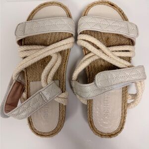 SCHUTZ Cream Quilted Rope Sandals